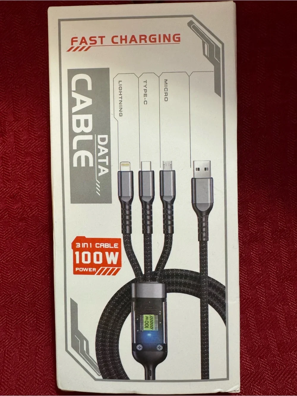 Fast Charging 3-in-1 Data Cable – Black